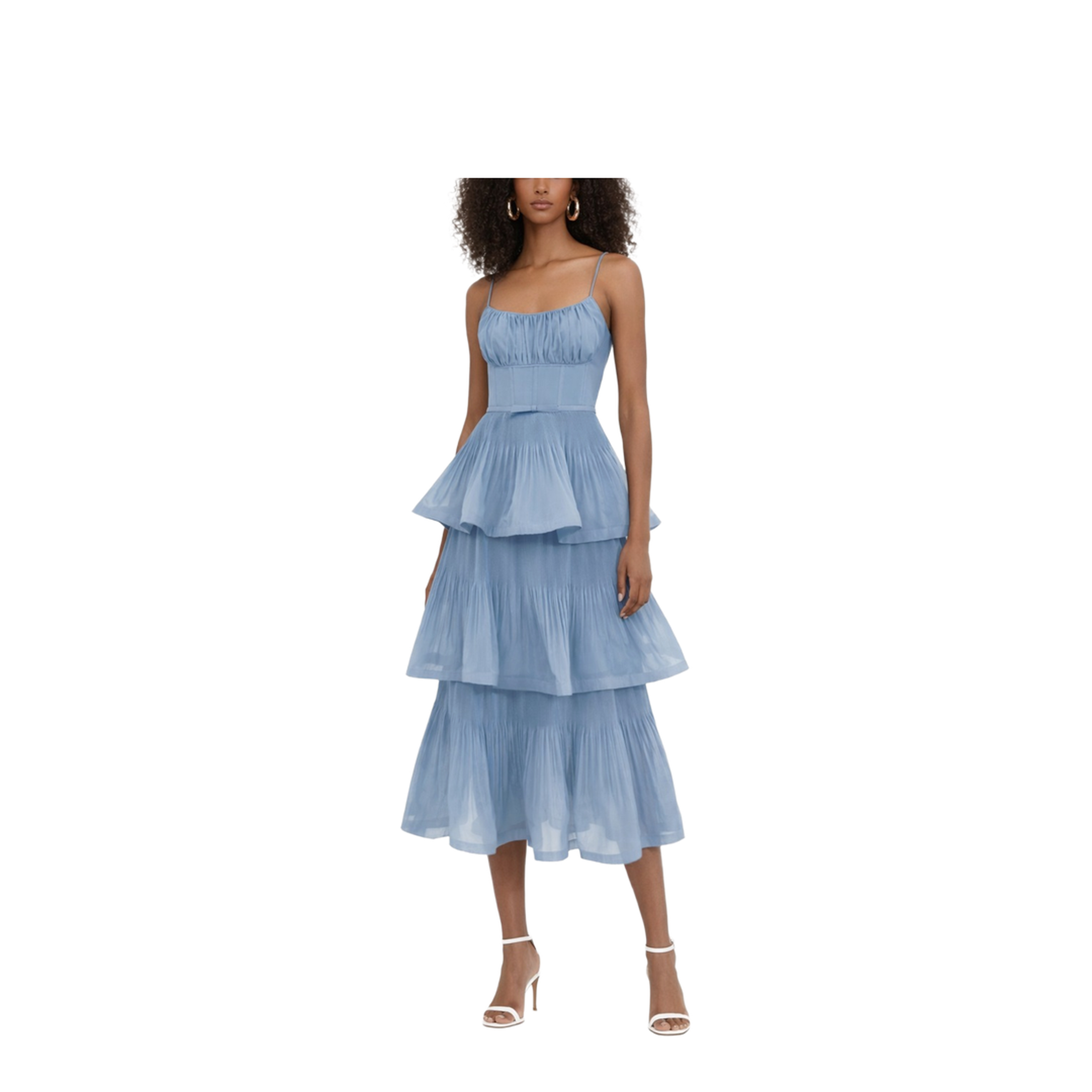 Pleated Tiered Midi Dress - Image 2