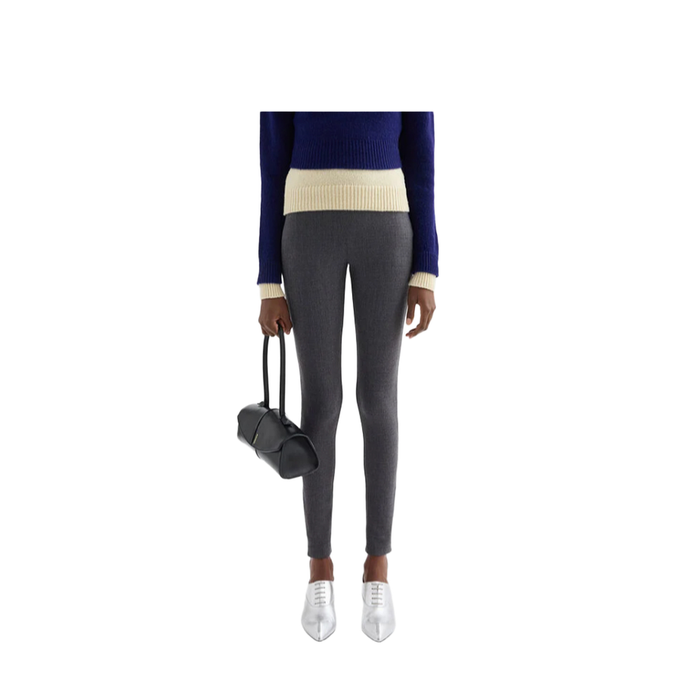 Black Stretch Virgin Wool Blend Pant - Image 3