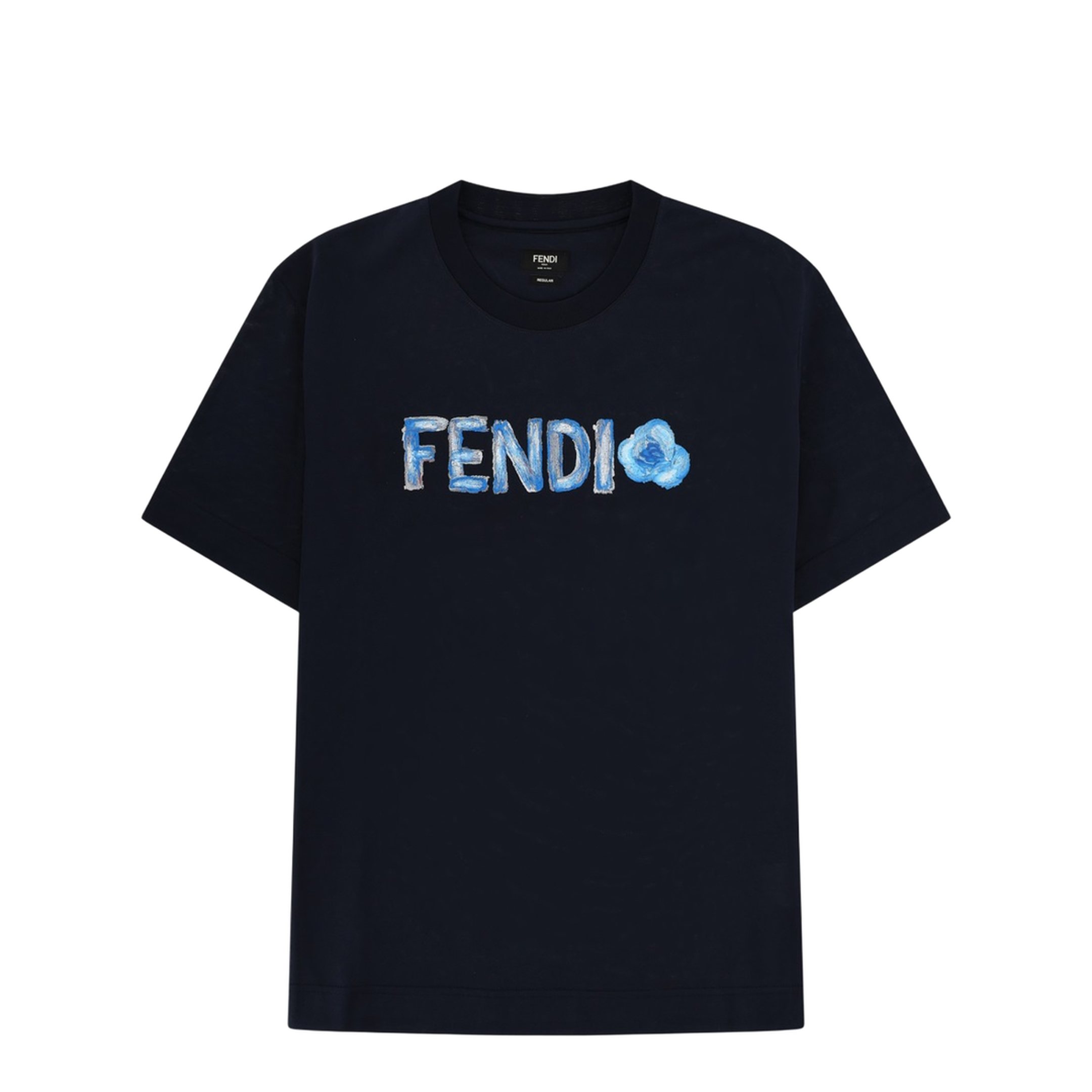 Navy Blue T-Shirt with Embroidered Logo - Image 1