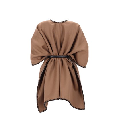 Colomba Double Wool Drap Belted Logo Cape - Image 3