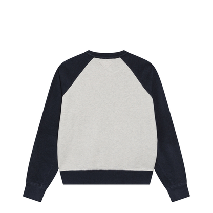 Natural Navy Blue Cotton Crewneck Sweatshirt - Image 2