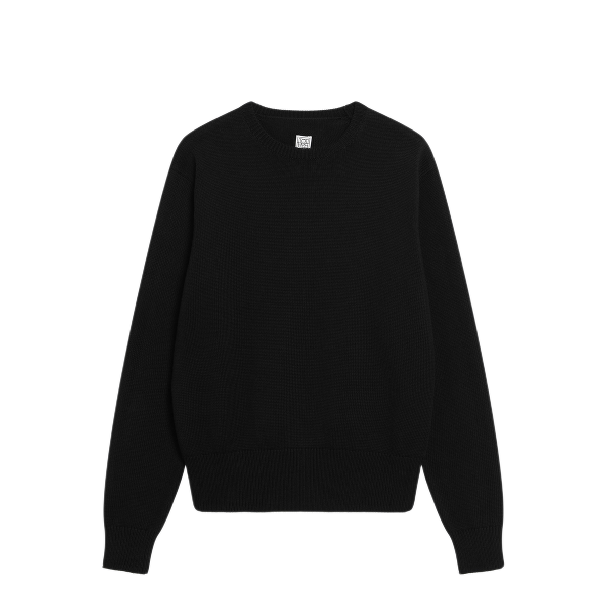 Black Cotton Crew Neck Jumper - Image 1