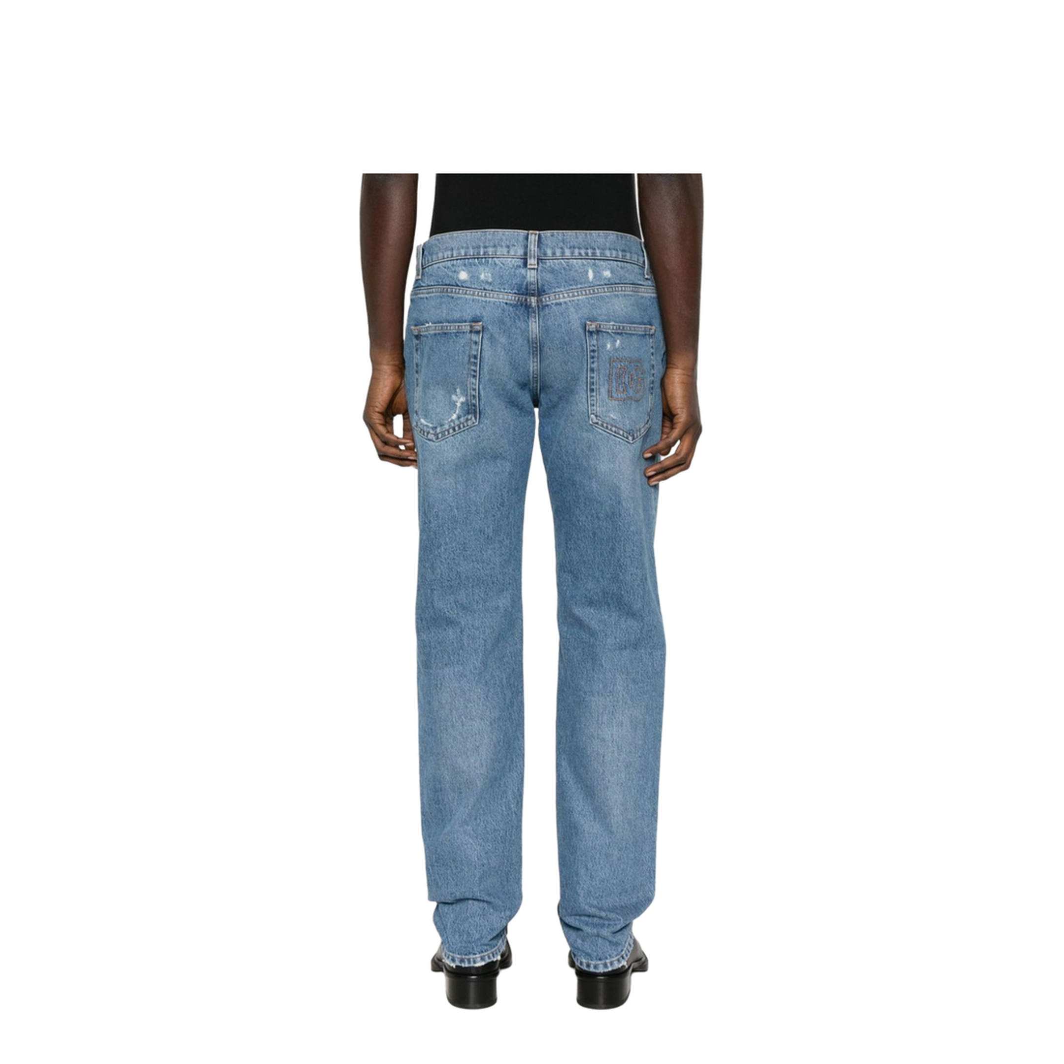 Classic Five-Pocket Cotton Jeans with Abrasions - Image 3