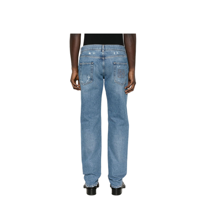 Classic Five-Pocket Cotton Jeans with Abrasions - Image 3