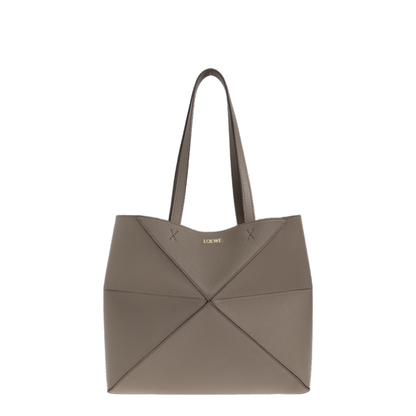 Puzzle Medium Horizontal Calfskin Tote - Taupe - Image 1