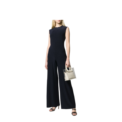Stretch Fabric Jumpsuit - Dark Blue - Image 5