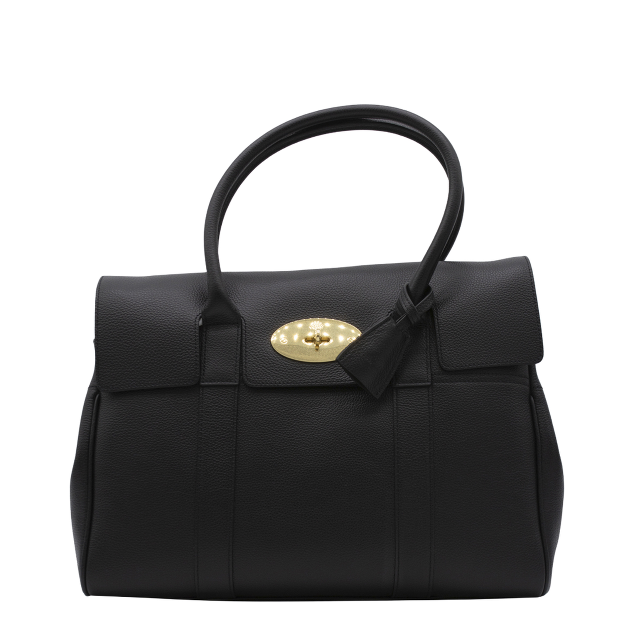 Bayswater Small Grain Leather Handbag - Black - Image 1