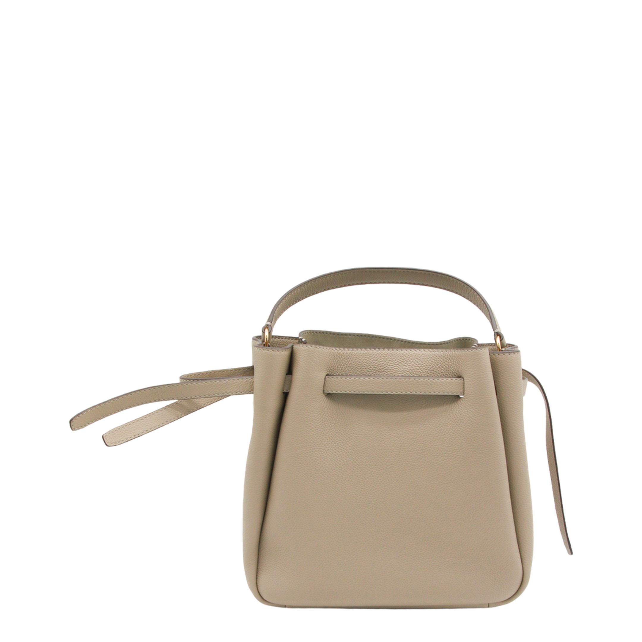 Romy Medium Pebbled Leather Bucket Bag - Soft Cement - Image 5