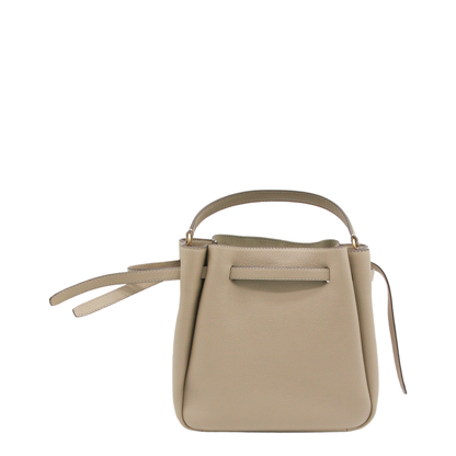 Romy Medium Pebbled Leather Bucket Bag - Soft Cement - Image 5