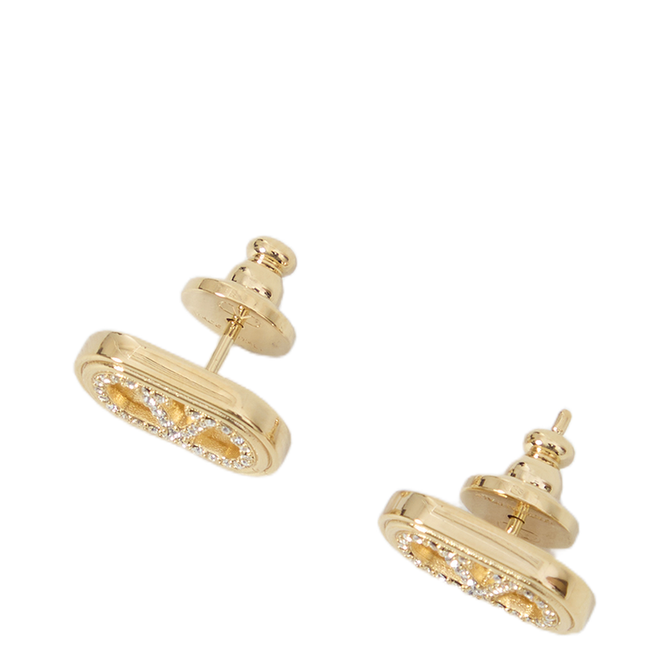Ovalette Earrings with Rhinestones - Image 2
