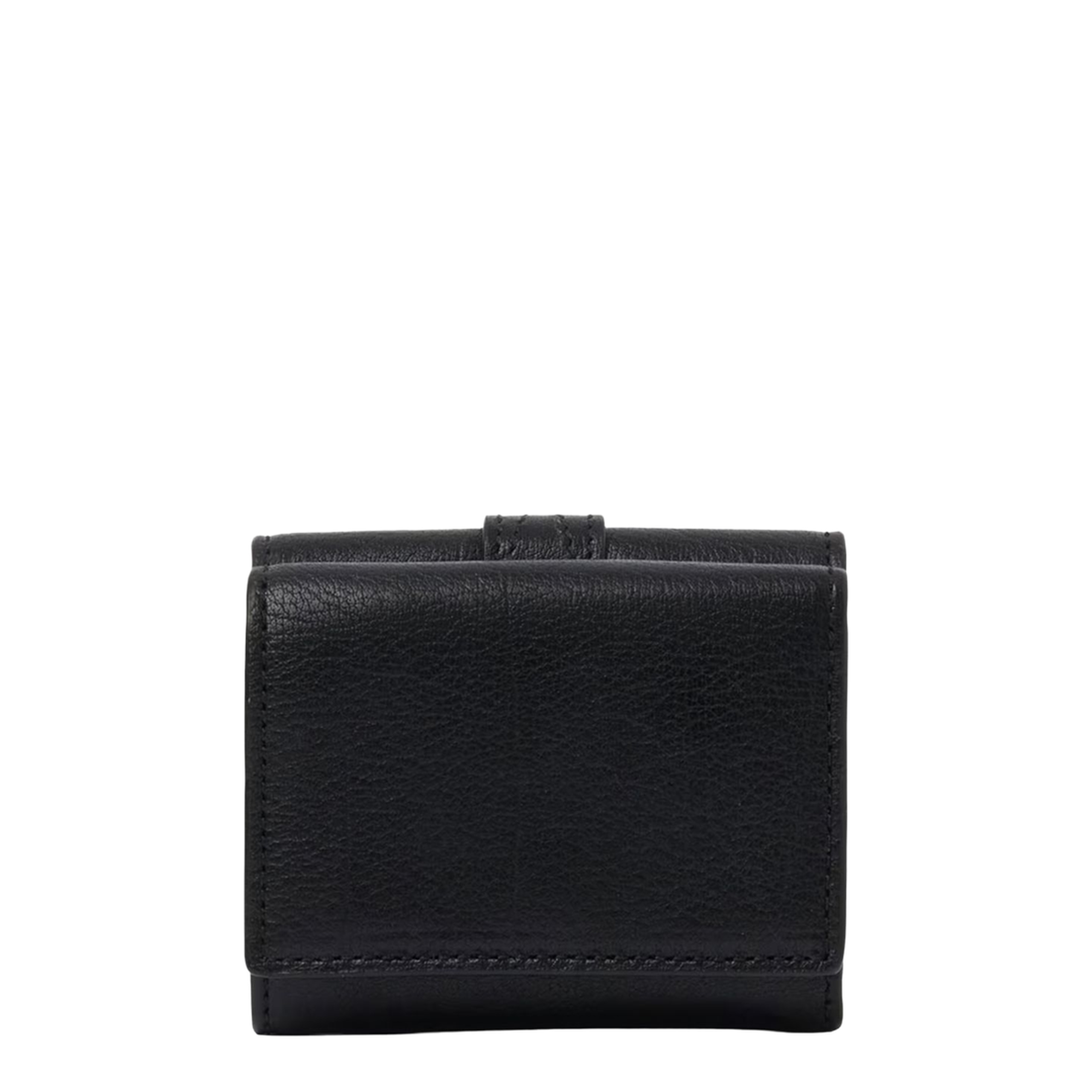 Mini Paddington Tri-Fold Wallet in Grained Buffalo Leather - Black - Image 3