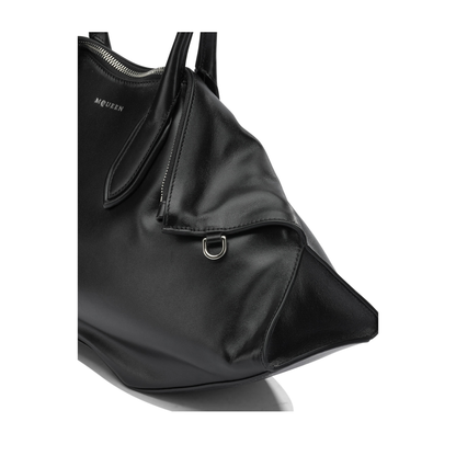Manta Bag Medium Calf Leather Shoulder Bag - Black - Image 4