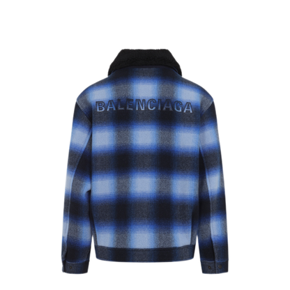Plaid Wool Flannel Bomber Jacket - Image 4