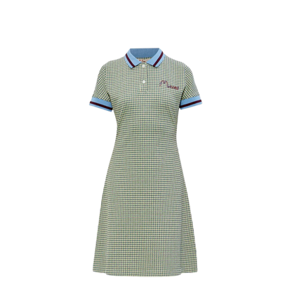 Polo-Collar Check Mini Dress - Image 1