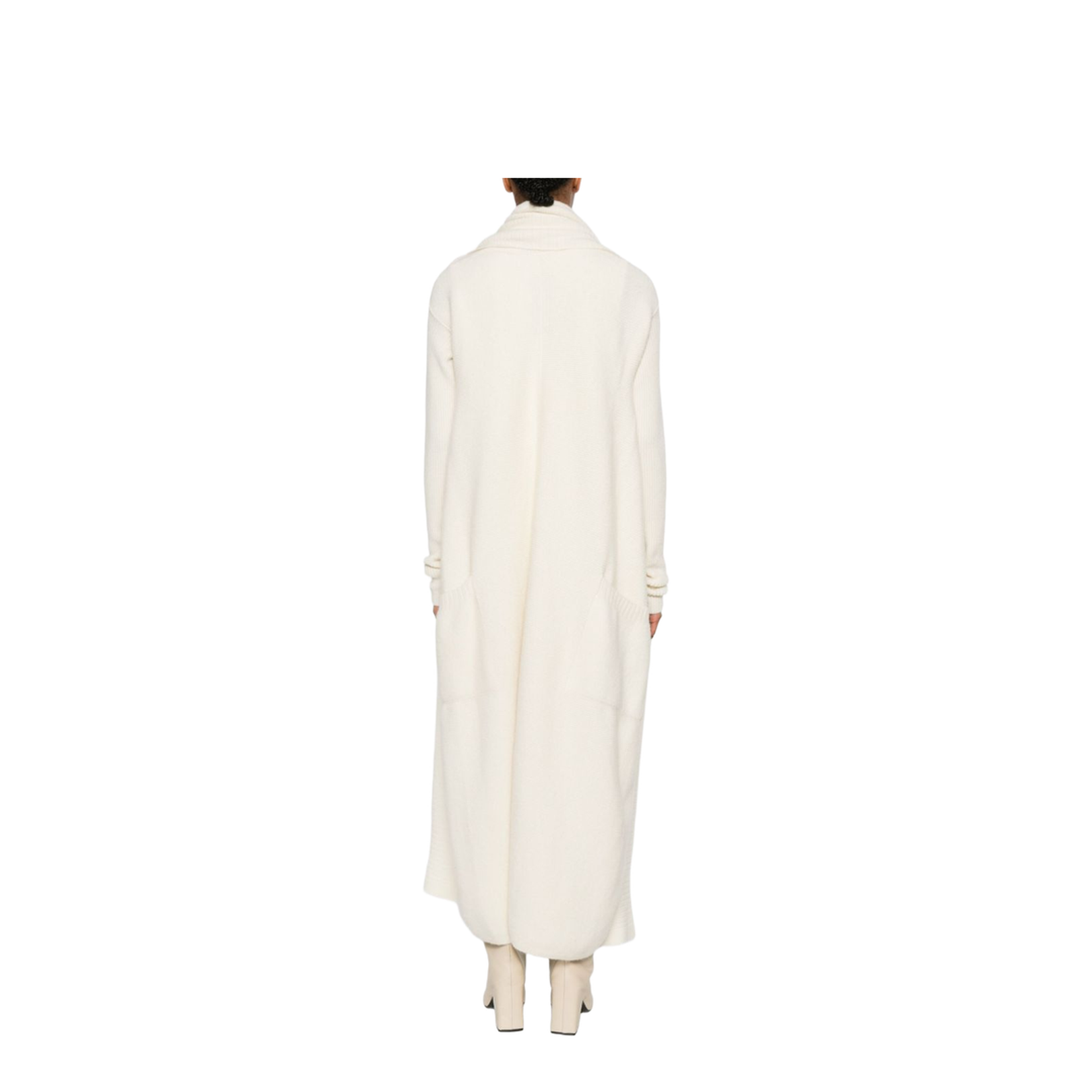 White Knitted Long Cardigan - Image 3