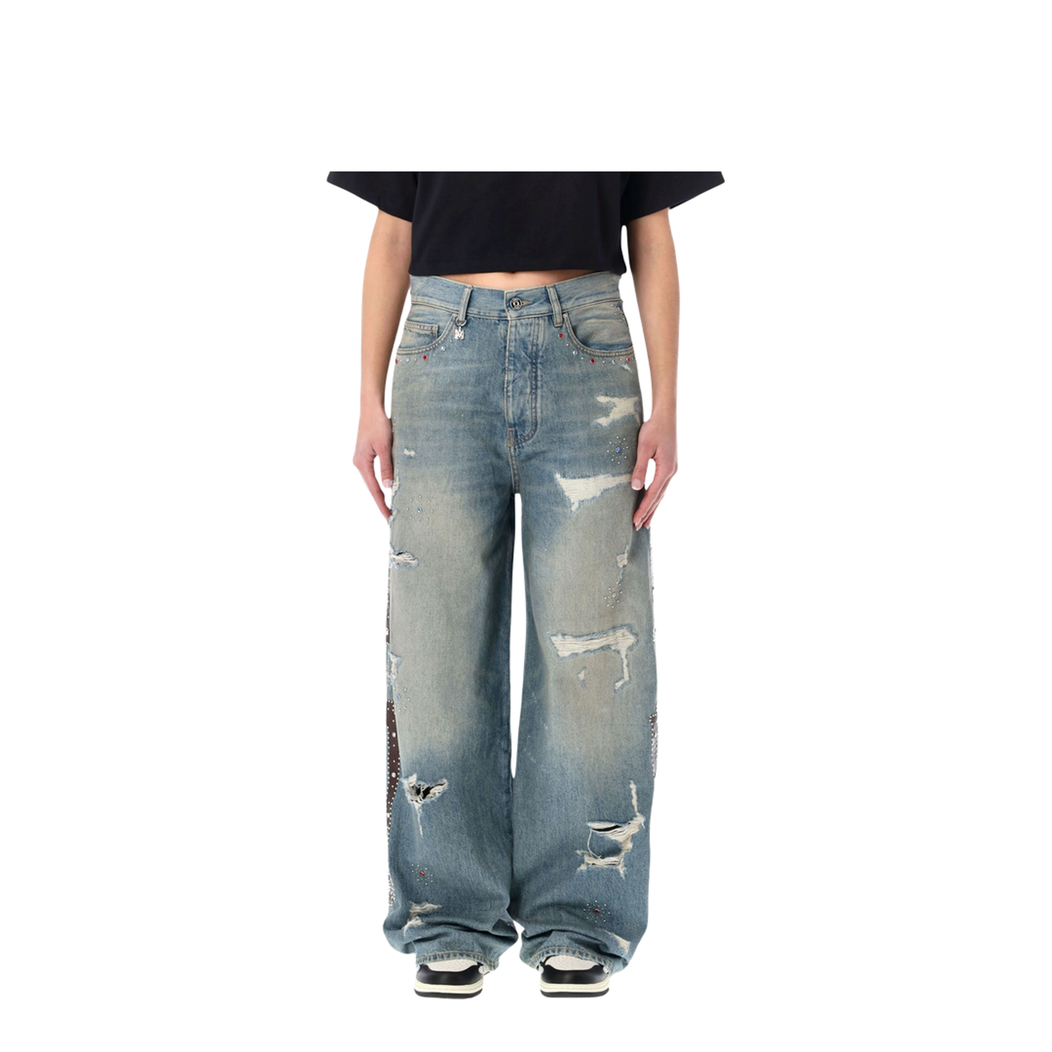 Bones Wide Leg Studded Jeans - Image 1