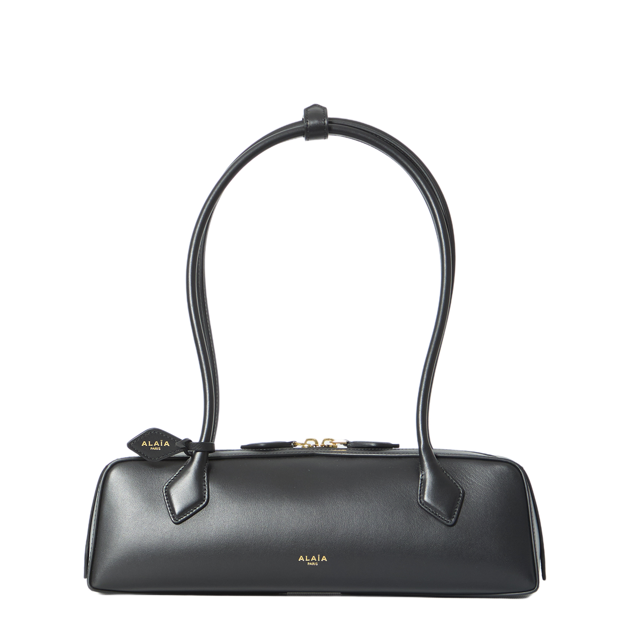 Le Teckel Medium Nubuk Shoulder Bag - Brown/Gold - Image 1