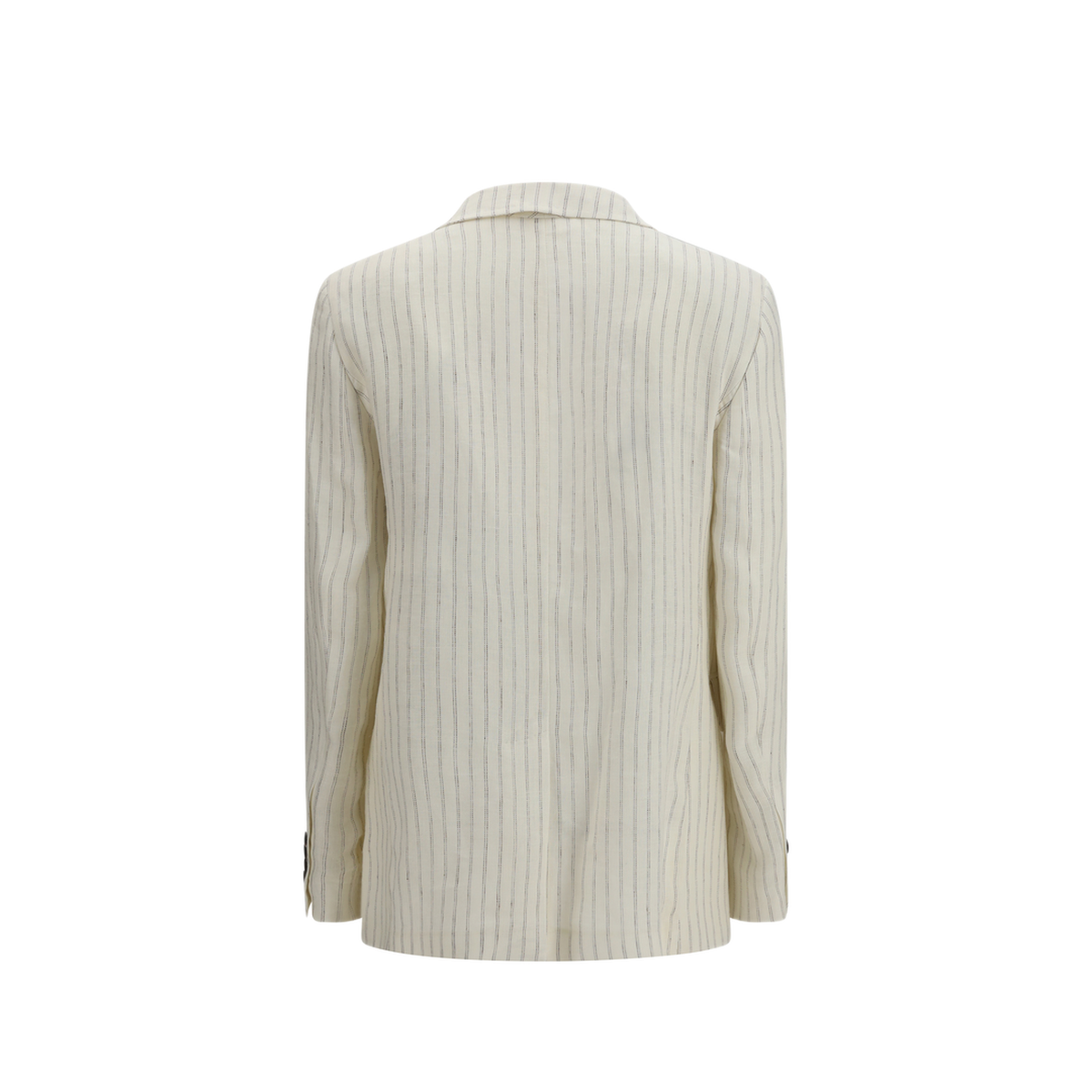 Single Breasted Pinstriped Linen Blazer - Image 2