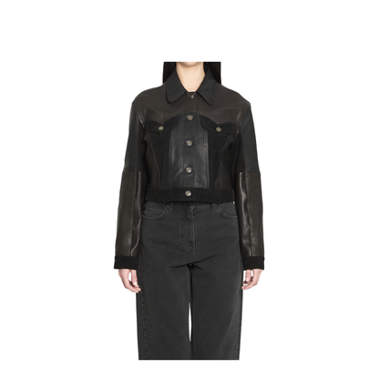 Slim-fit leather blouson - Image 1