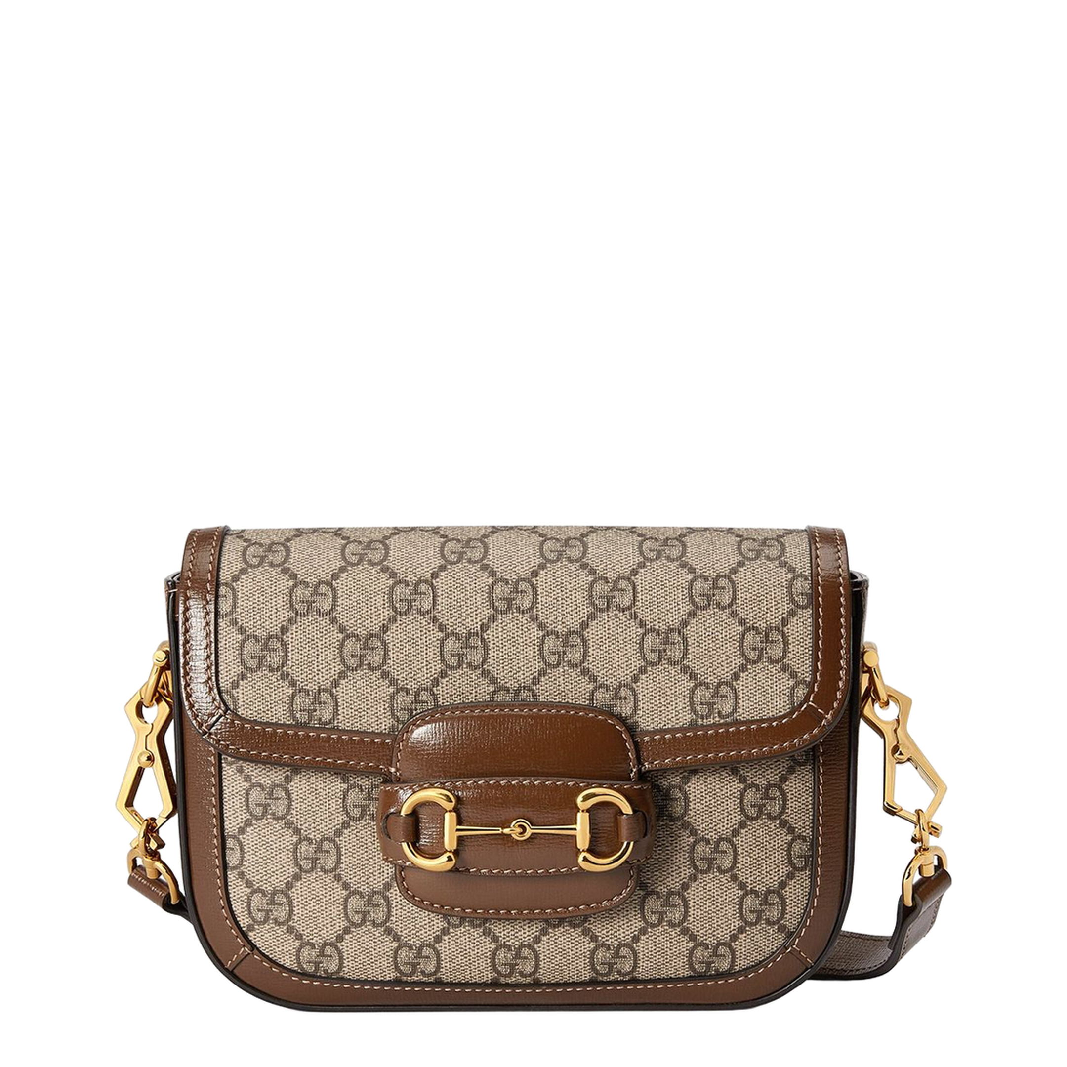 Horsebit 1955 Small Leather Shoulder Bag - Brown - Image 1
