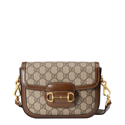 Horsebit 1955 Small Leather Shoulder Bag - Brown - Image 1