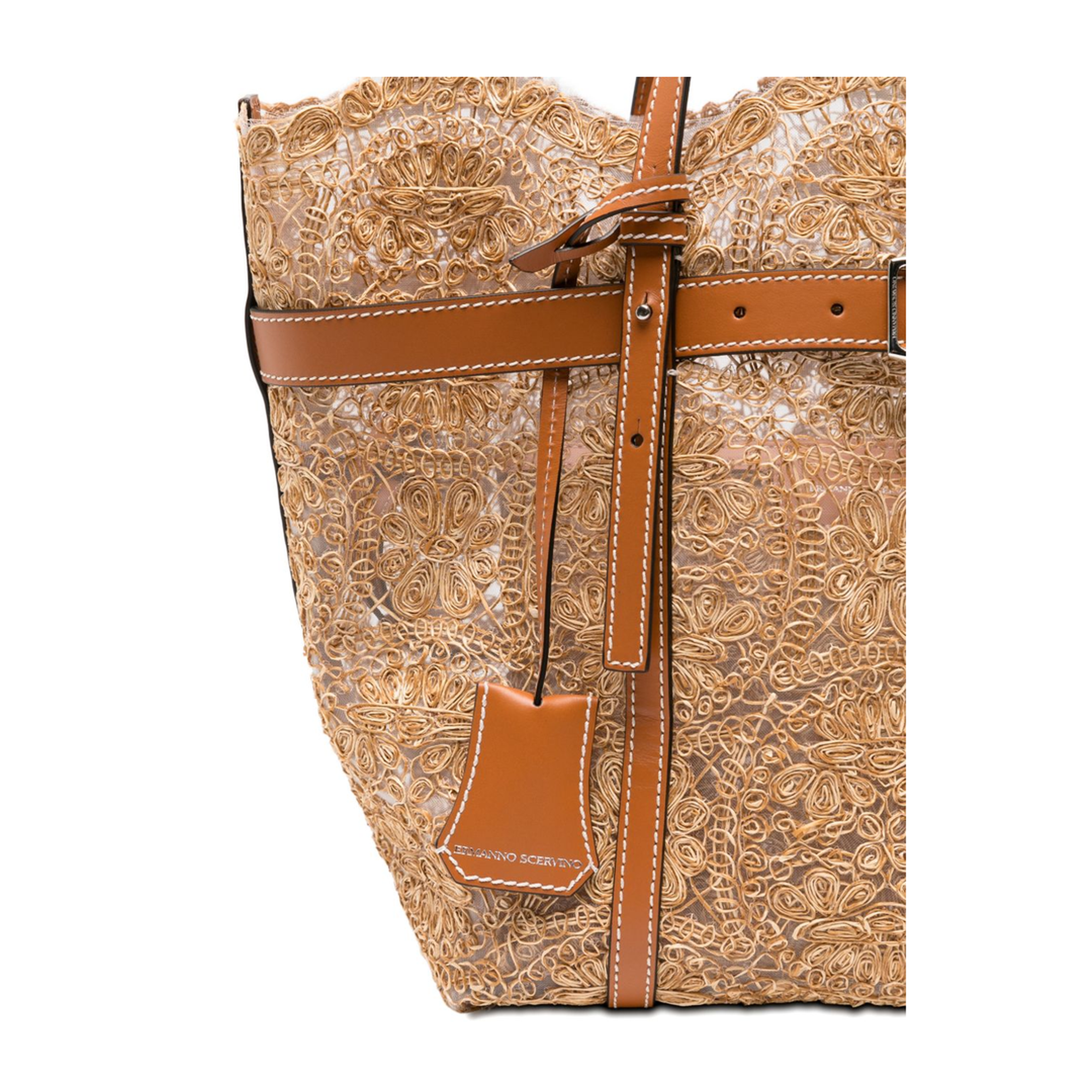 Raffia Tote Bag - Beige - Image 4