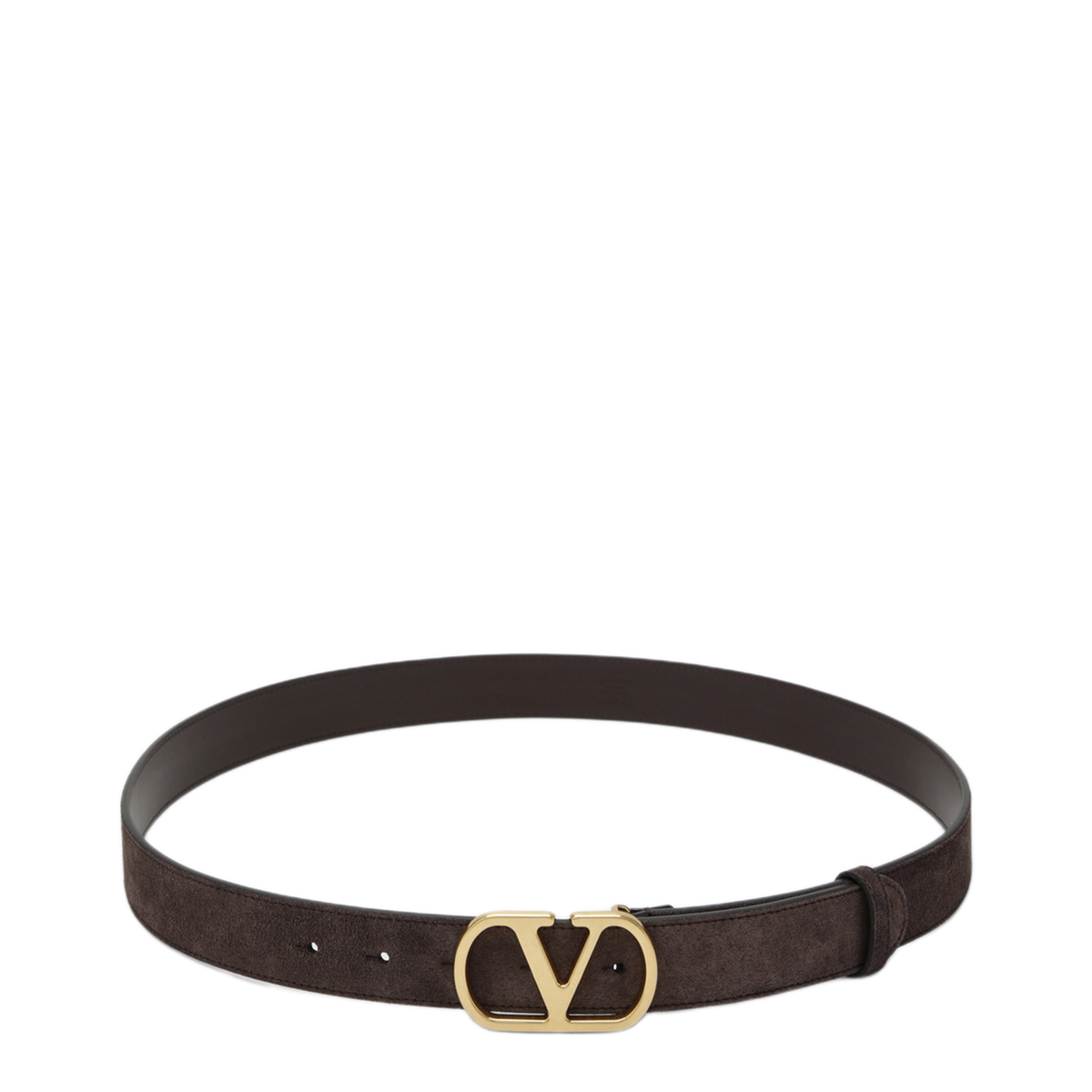 Vlogo Signature Belt In Ebony Suede - Image 1
