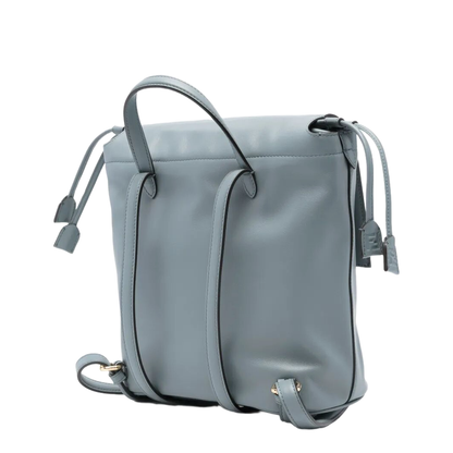 Women's Backpack Leather Blue - Image 3