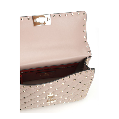 Medium Nappa Rockstud Spike Bag in Poudre - Image 2