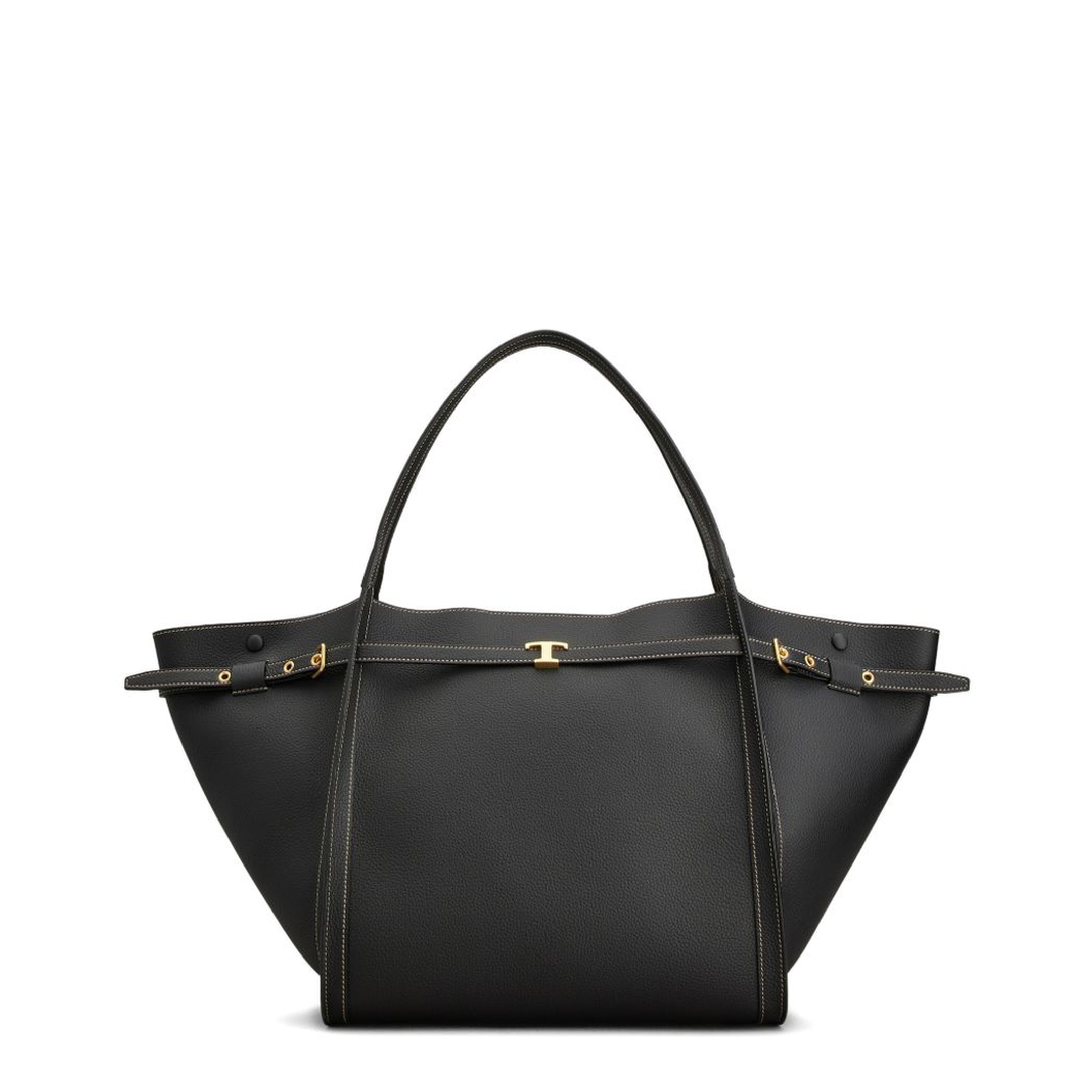 Medium Calfskin Shopping Bag - Black - Image 1