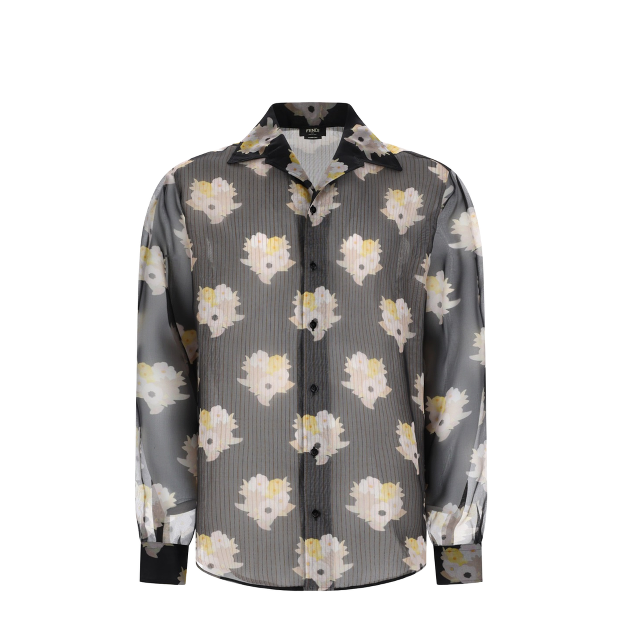 Printed Black Organza Shirt - Image 1