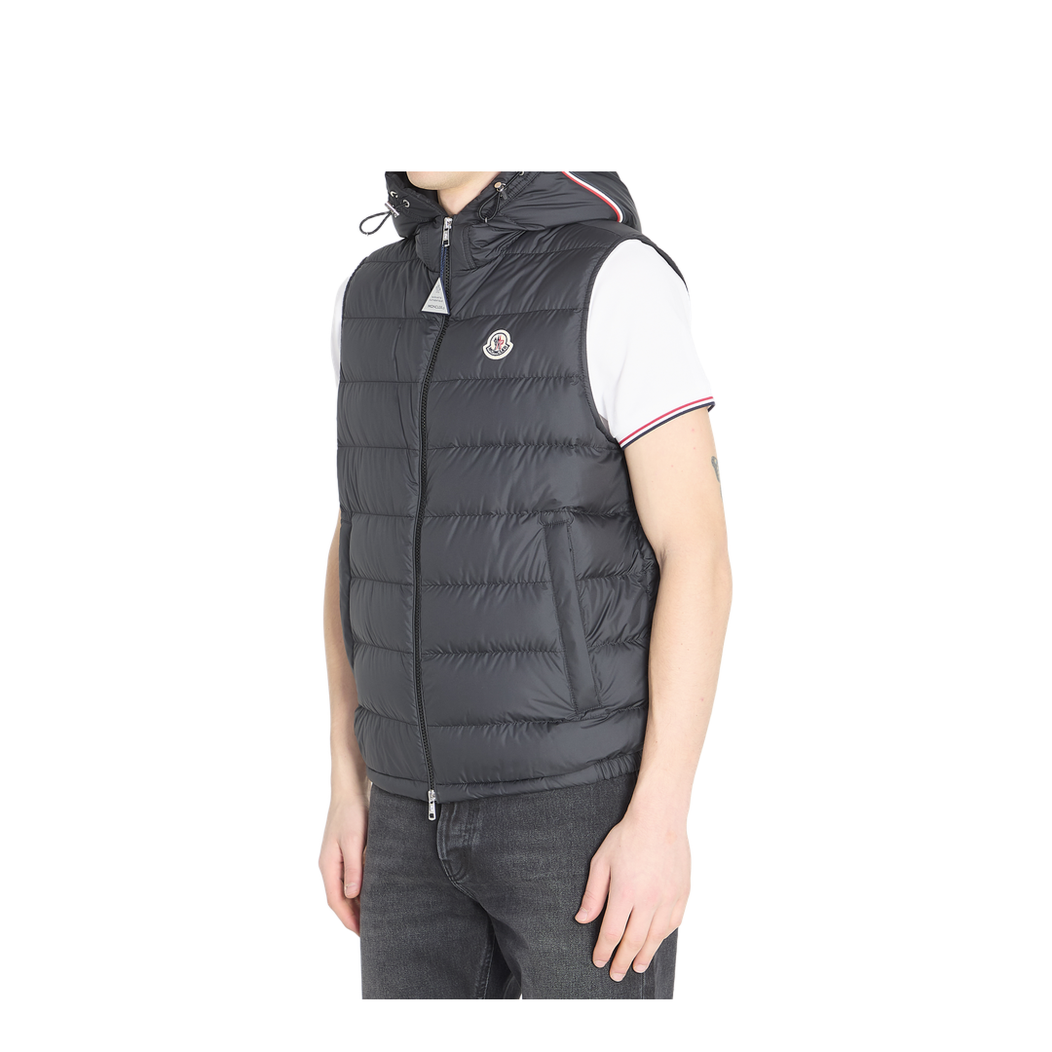 Black Marseillan Hooded Down Gilet - Image 2