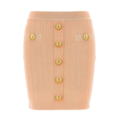 Knit Mini Skirt In Powder - Image 1