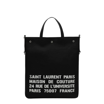 North/South Canvas Tote Bags - Black - Image 1