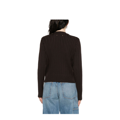 Coffee Brown Crew Neck Long Sleeve Sweater - Image 5