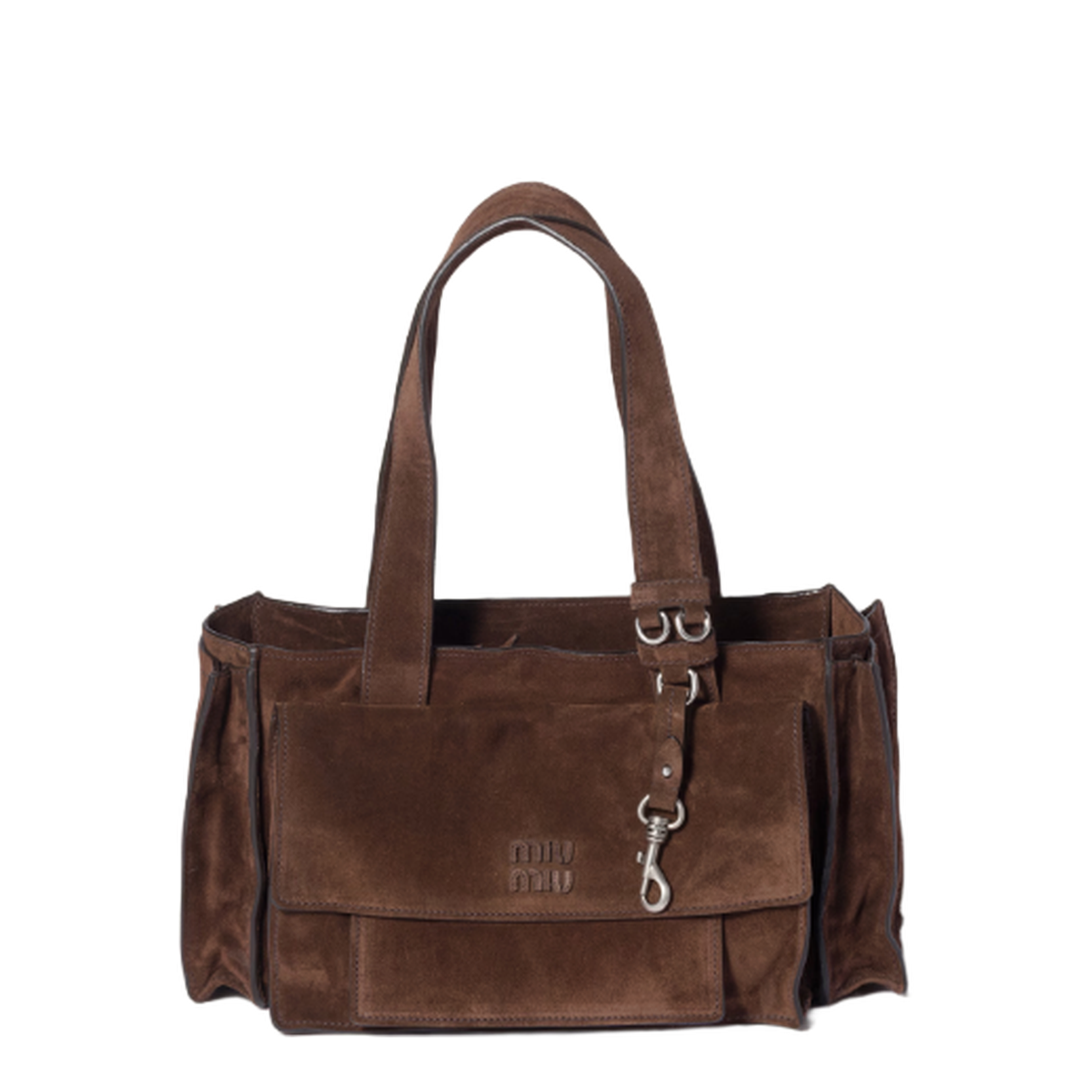Dark Brown Suede Utilitaire Shopping Bag - Image 1