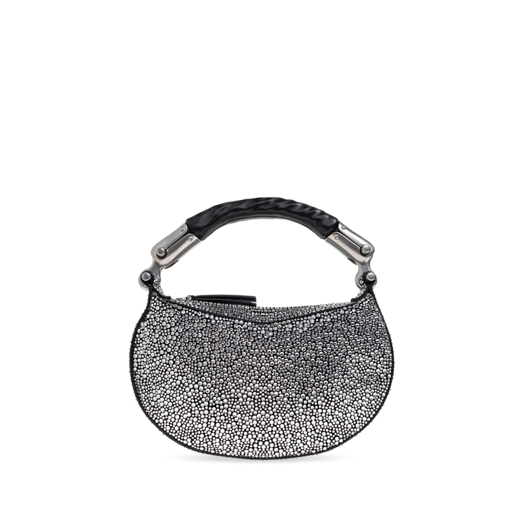 Ébène Mini Suede Top-Handle Bag - Silver - Image 1