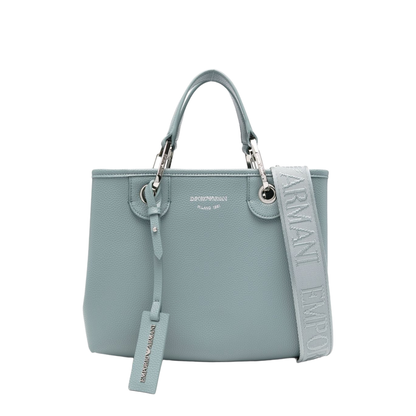 MyEA Small Coated Textile Shopper Bag - Light Blue - Image 1