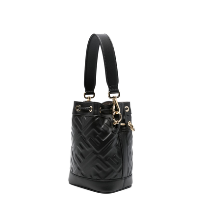Mon Tresor Mini Calfskin Bucket Bag - Black (Nero) - Image 2