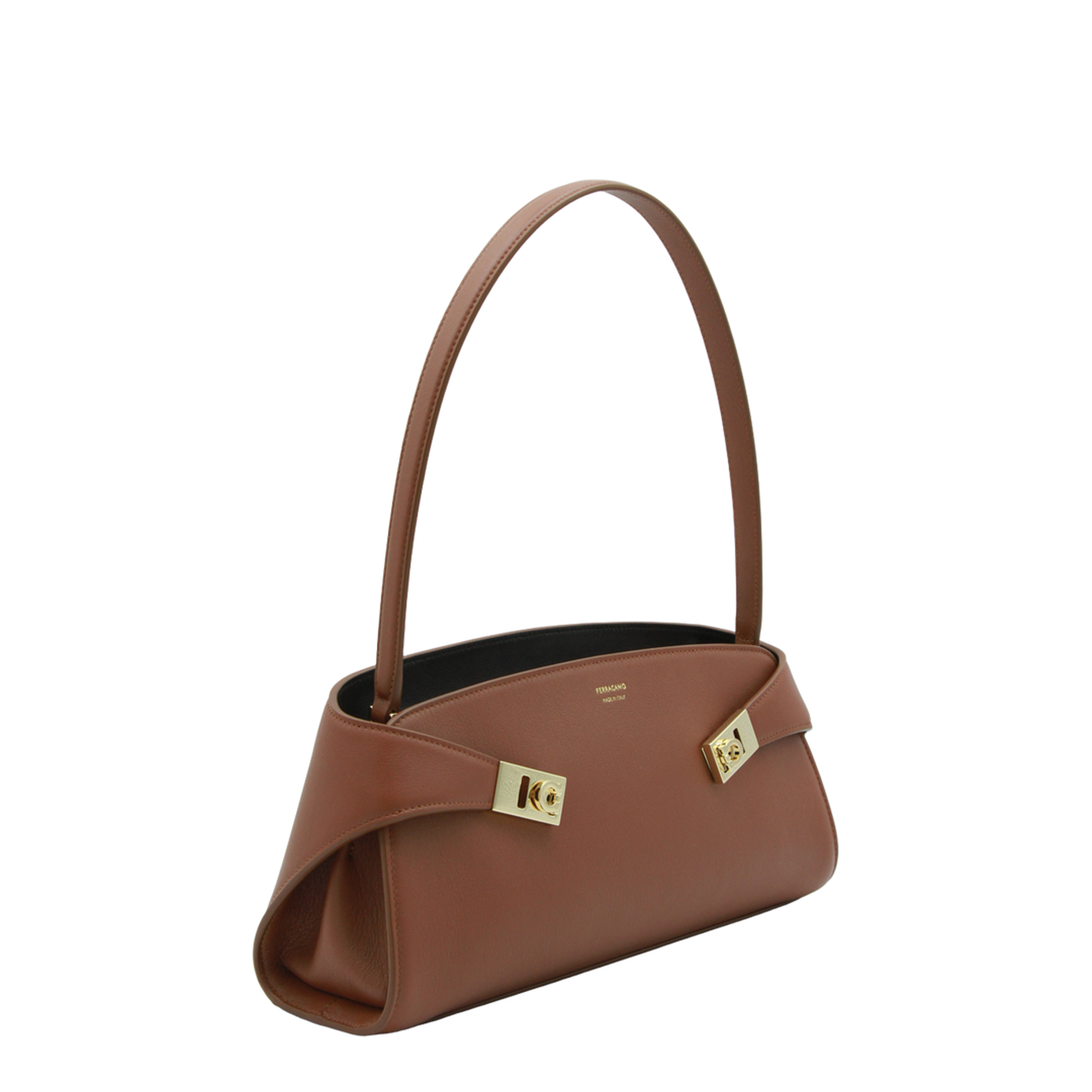Hug Calfskin Shoulder Bag - Black - Image 4