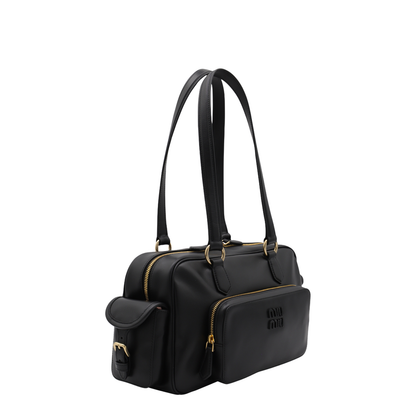 Black Leather Shoulder Bag - Image 4