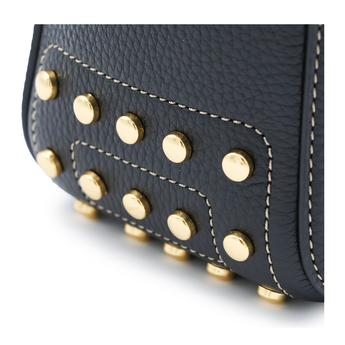 Mini Calf Leather Shoulder Bag - Black - Image 7