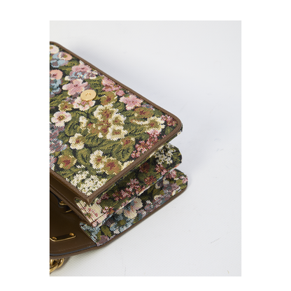 Embroidered Fabric Vain Shoulder Bag - Image 4