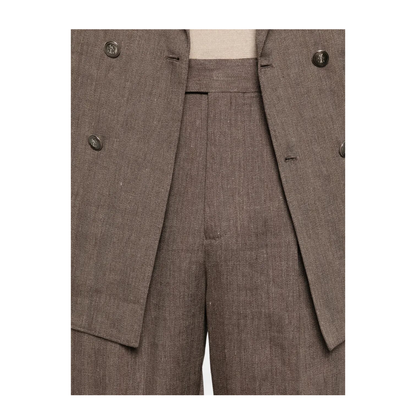 Linen and Virgin Wool Chevron Leisure Suit - Image 5