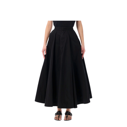 Godet Maxi Skirt in Black - Image 1