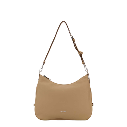 Fold Large Leather Shoulder Bags - Sand Beige - Image 1