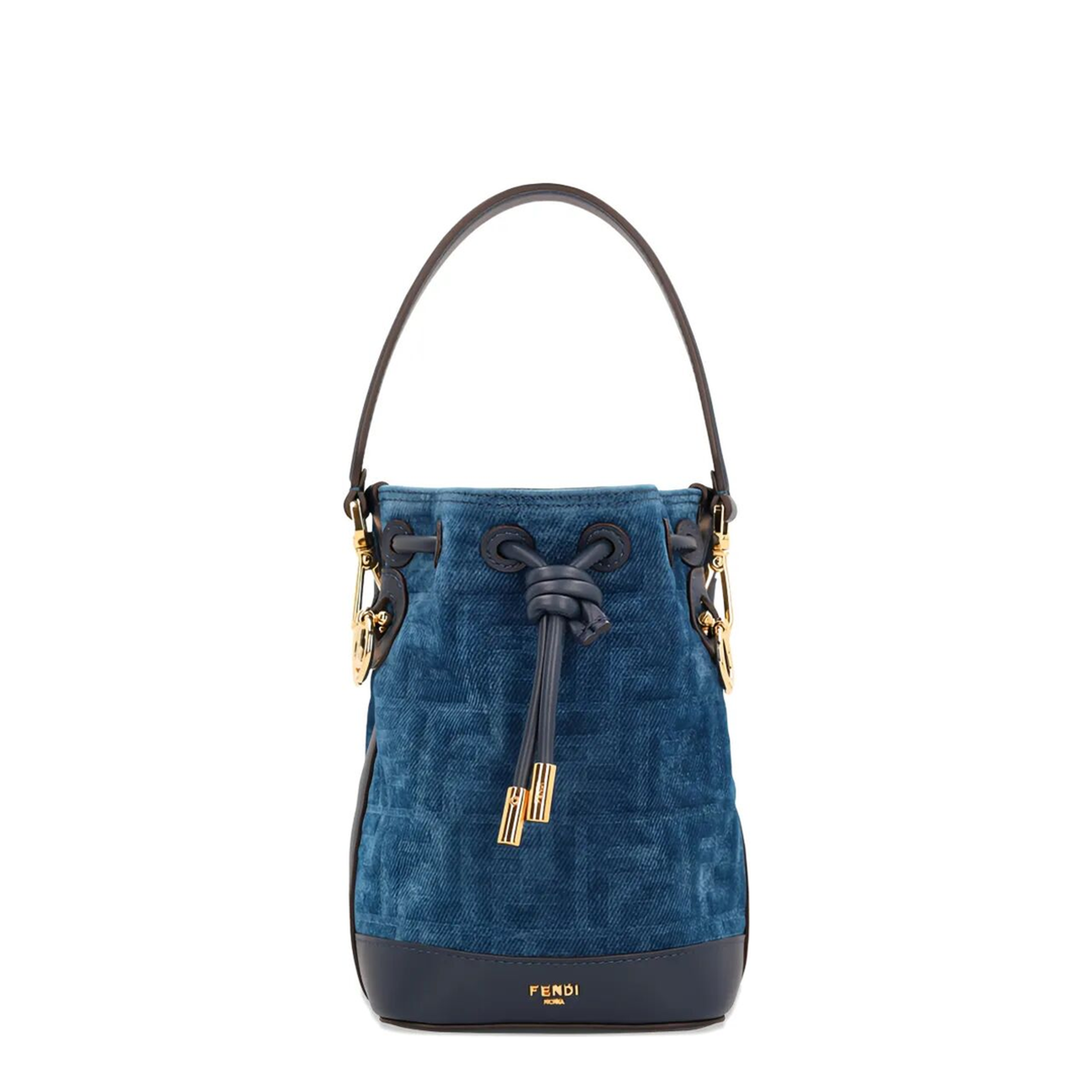 Mon Tresor FF Flocked Denim Crossbody Bag - Image 1