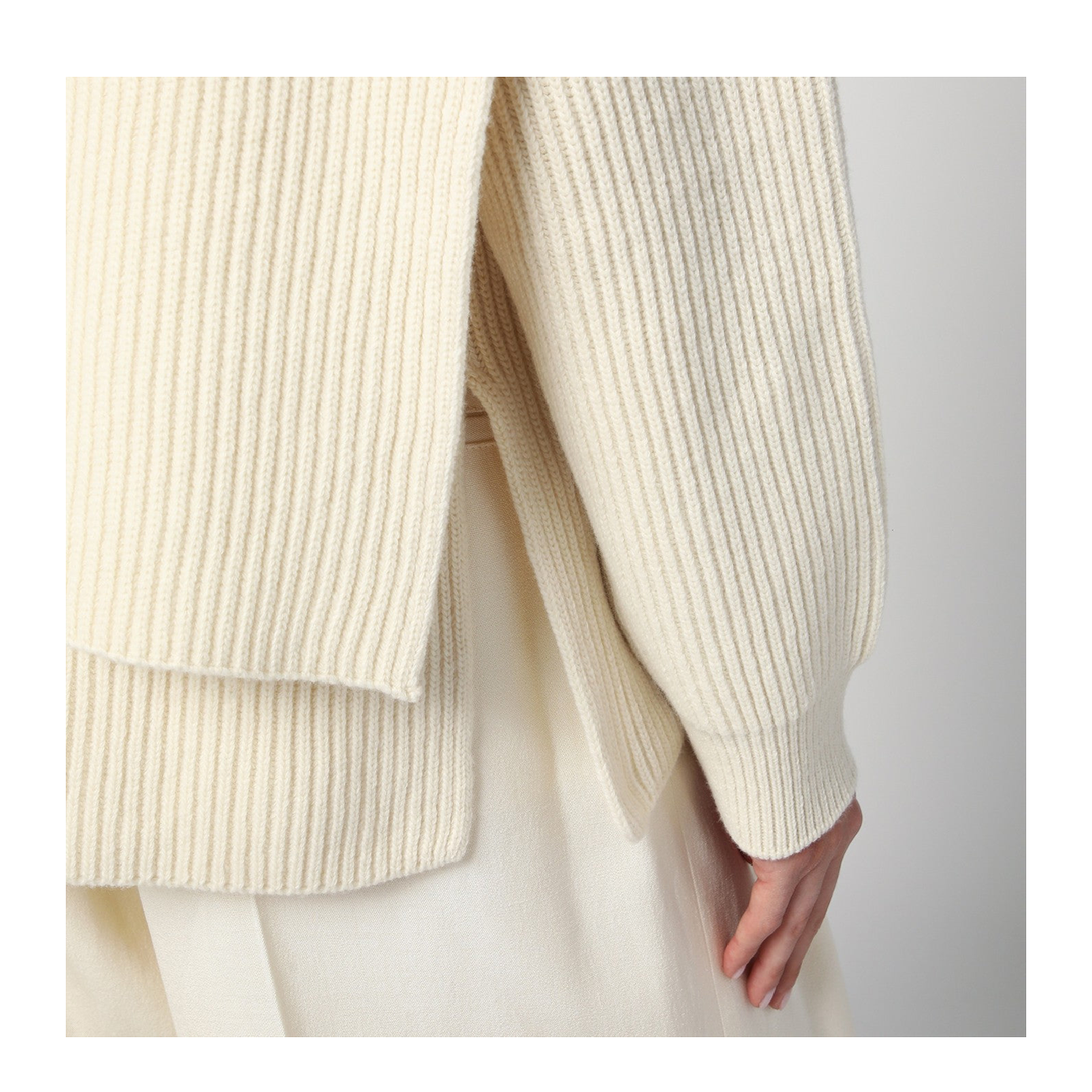 Beige Scarf-Detail Sweater - Image 2