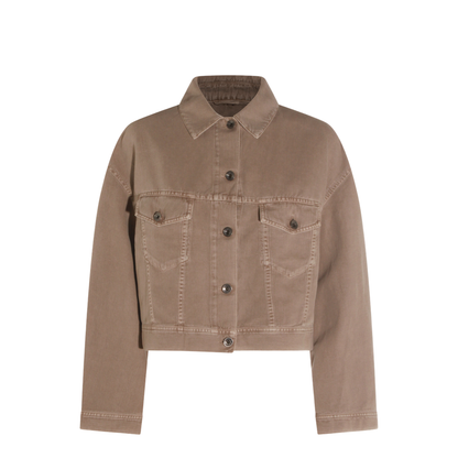 Women's Cropped Jackets Brown - Image 2