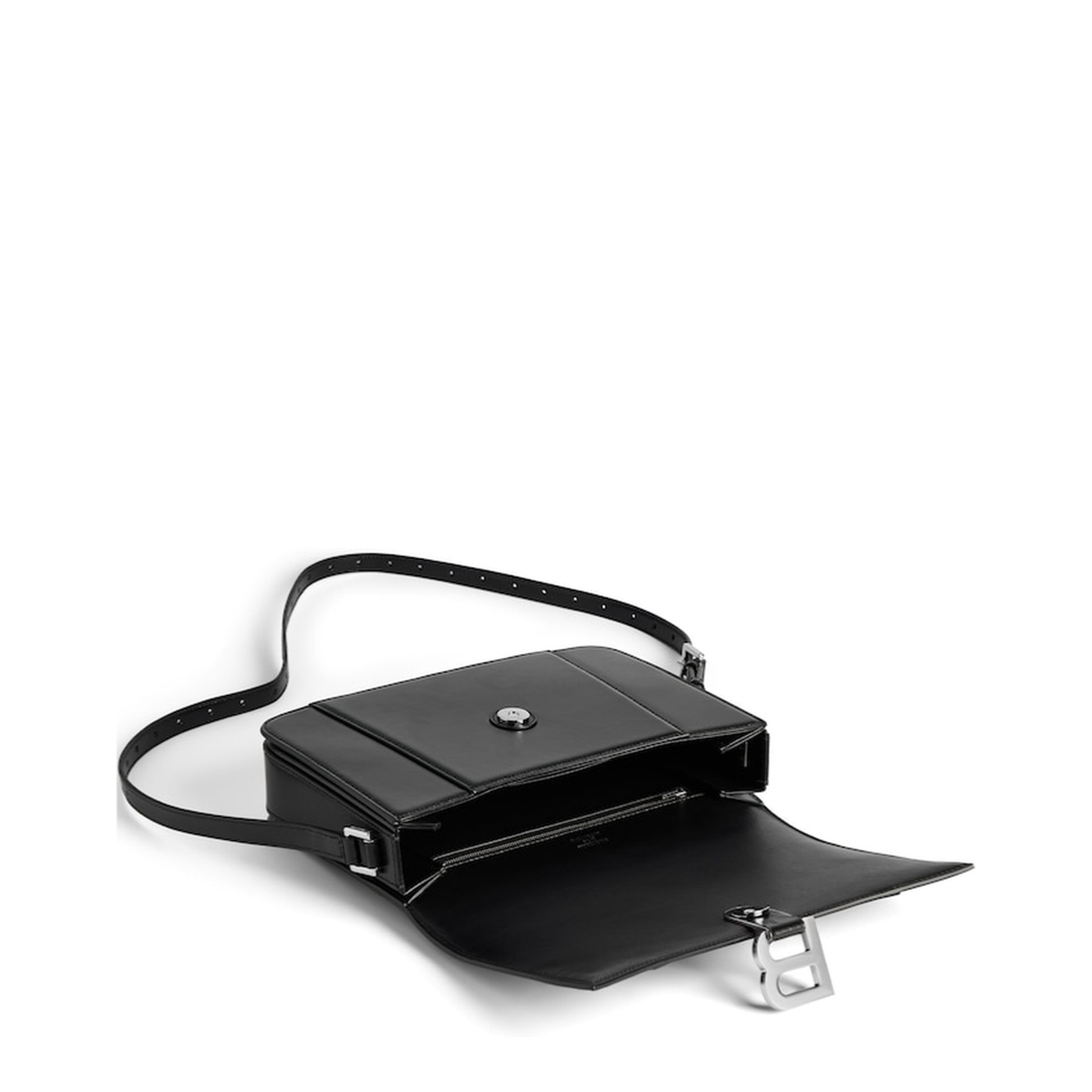 Hourglass Medium Flap Bag in Black - Image 3